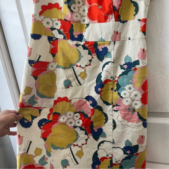 Boden multi color printed Retro Pocket shift dress size 6L - Picture 4 of 7